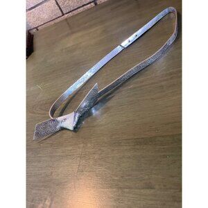 J. Crew Womens Silver Skinny Leather Belt With Stud Closure Size S